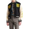 Chaqueta universitaria con parche de logotipo «Negro»