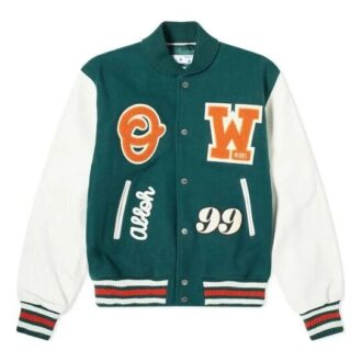 Chaqueta universitaria con parches de logotipo Fw20