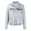 Chaqueta vaquera con logo decolorado para hombre, azul claro