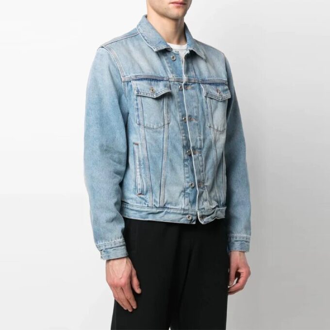 Chaqueta vaquera con logo para hombre SS21, oversize, azul