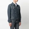Chaqueta vaquera holgada con estampado de logotipo de la colección SS21, azul Denim