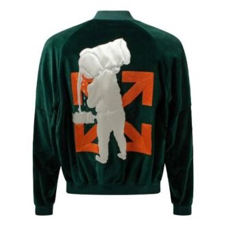 Chaqueta verde Aviator con logotipo de Off-White para hombre