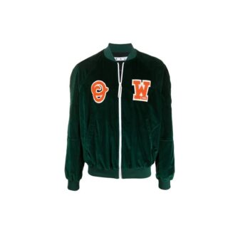 Chaqueta verde Aviator con logotipo de Off-White para hombre
