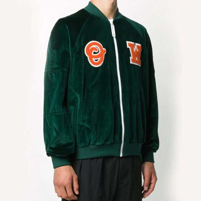 Chaqueta verde Aviator con logotipo de Off-White para hombre