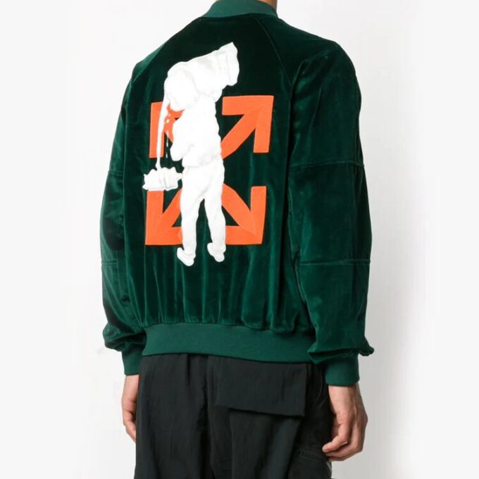 Chaqueta verde Aviator con logotipo de Off-White para hombre