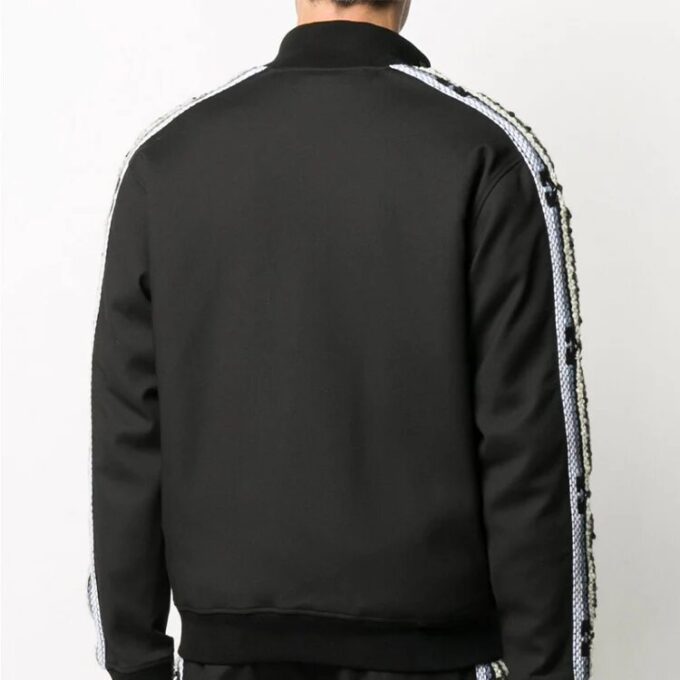 | Chaquetas cortas lisas con logotipo para hombre, negro