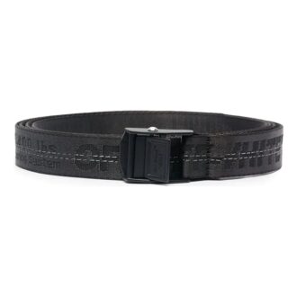 Cinturón automático Off-White Micro Mark de nailon, negro, unisex