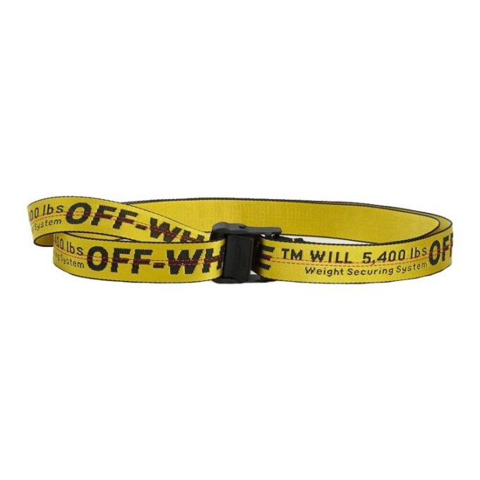 Cinturón con logotipo estampado, ancho 3,5 cm, amarillo