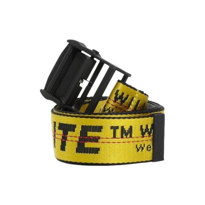 Cinturón con logotipo estampado, ancho 3,5 cm, amarillo