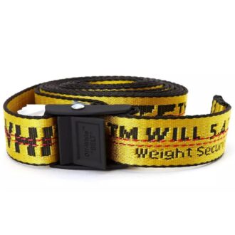 Cinturón de estilo industrial clásico con hebilla automática, amarillo, ancho 2,5 cm