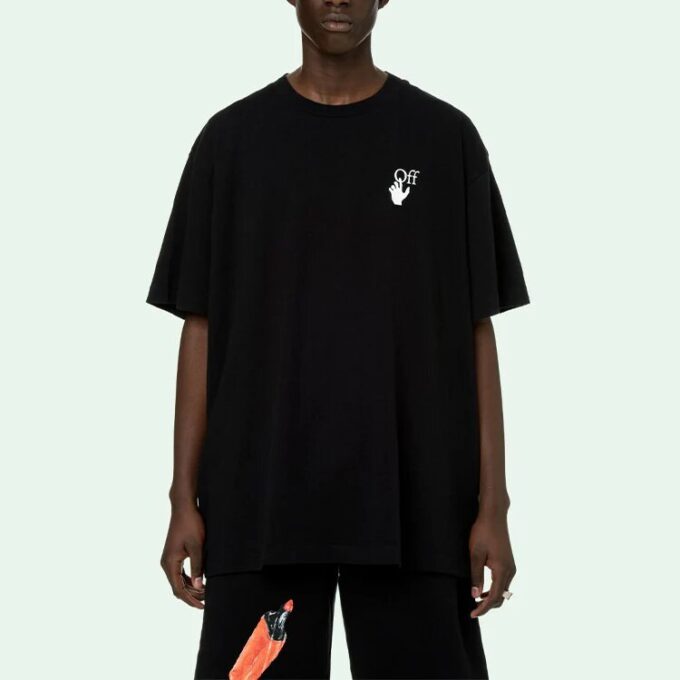 Cómoda camiseta holgada de cuello redondo y pantalones cortos, unisex, negra