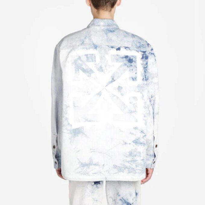 Color Reproducción del color Tinta Solapa Chaqueta Denim holgada para hombre Blanca