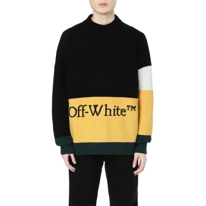 Colorblock Alphabet Knit Negro