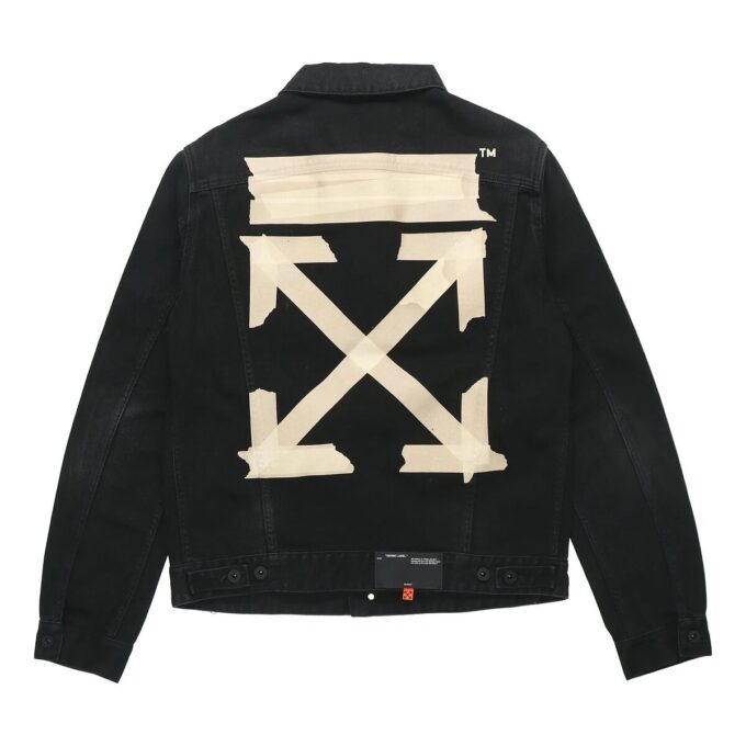 Correa de goma bronceada Chaqueta clásica de Denim con logotipo Arrow