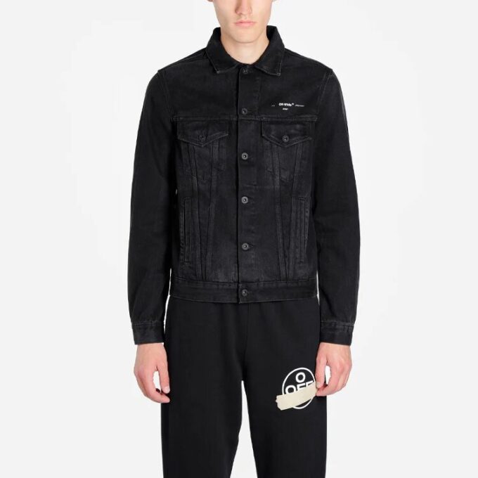 Correa de goma bronceada Chaqueta clásica de Denim con logotipo Arrow
