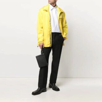 Cortavientos con cremallera y estampado de letras del logotipo SS21, versión estándar, amarillo