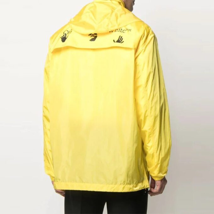 Cortavientos con cremallera y estampado de letras del logotipo SS21, versión estándar, amarillo