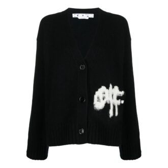 Cárdigan con intarsia del logotipo de Off-White «Black White»