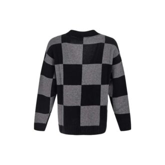 Cárdigan de manga larga con cuello en V y estampado de cuadros, colección Otoño-Invierno 2021, versión básica, color negro