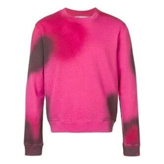 Cuello redondo con estampado de flechas en rojo rosa