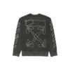 Cuello redondo holgado con logotipo bordado a rayas, negro