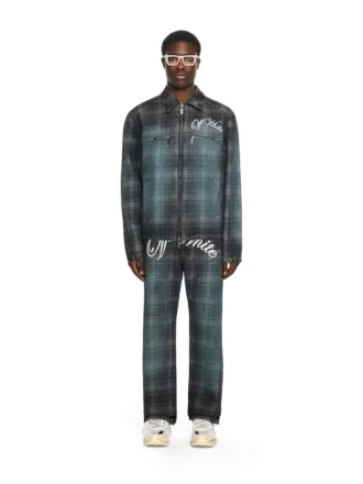 Denim Check Jacquard Skate Coach Jacket
