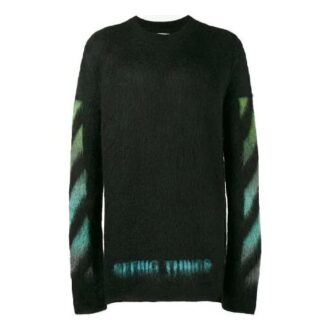 Estampado alfabético degradado, corte holgado, azul verdoso