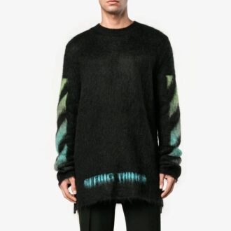 Estampado alfabético degradado, corte holgado, azul verdoso