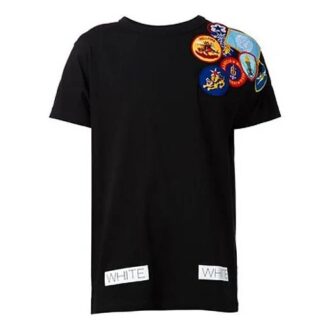 Estampado bordado Pantalones Cortos Negro