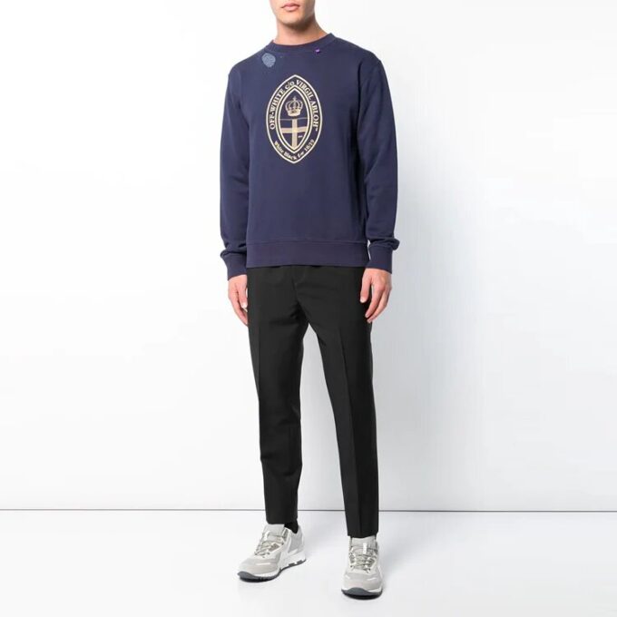 Estampado Casual Versión de color liso Azul oscuro