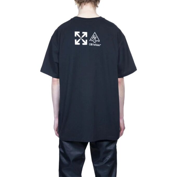 Estampado «Climbing new Heights» Impresión Hombre Holgada Negro