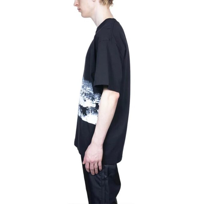 Estampado «Climbing new Heights» Impresión Hombre Holgada Negro