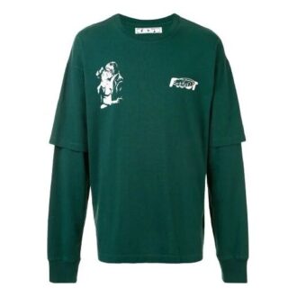 Estampado con logotipo, manga larga, verde