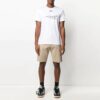 Estampado con motivos, pantalones cortos, corte ajustado, versión en blanco