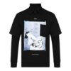 Estampado, cremallera, solapa, manga larga