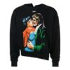 Estampado, cuello redondo, negro