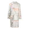 Estampado, de botonadura sencilla, con cordones, cortavientos, versión estándar, blanco