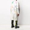 Estampado, de botonadura sencilla, con cordones, cortavientos, versión estándar, blanco