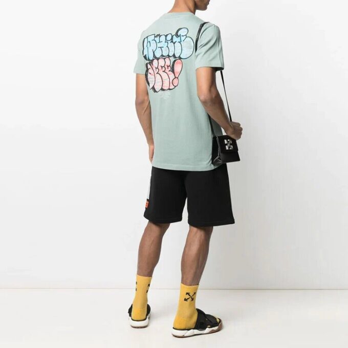 Estampado de dibujos animados de la temporada primavera-verano 2021, pantalones cortos, verde