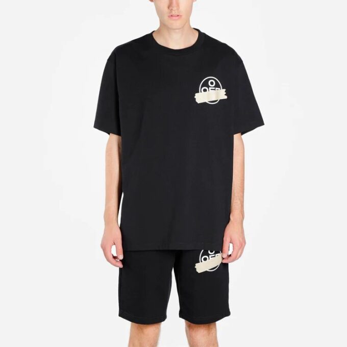 Estampado de flecha bronceada Unisex Negro
