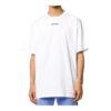 Estampado de flecha en la espalda, cuello redondo, pantalones cortos, corte holgado, blanco