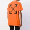 Estampado de flechas en algodón, cuello redondo, pantalones cortos, naranja