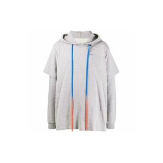 Estampado de flechas en la espalda, cordón, gris