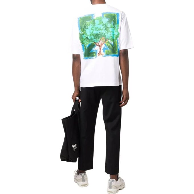 Estampado de flechas grandes, cuello redondo, pantalones cortos, blanco