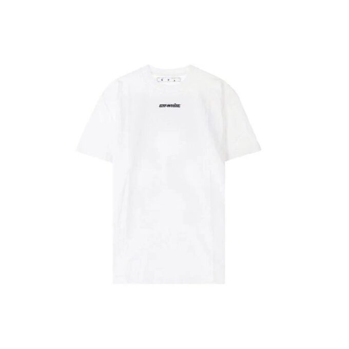 Estampado de flechas hacia atrás, cuello redondo, pantalones cortos, corte holgado, blanco