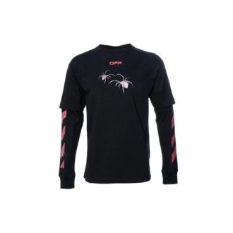Estampado de flechas, manga larga, corte holgado, negro