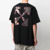 Estampado de flechas, pantalones cortos, manga corta, negro