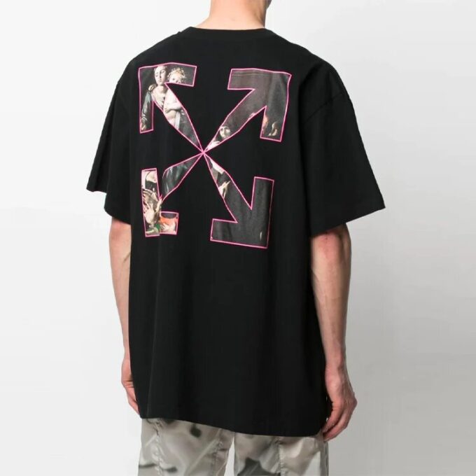 Estampado de flechas, pantalones cortos, manga corta, negro