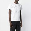 Estampado de águila diagonal, manga corta, blanco