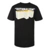 Estampado de letras, cuello redondo, pantalones cortos, negro